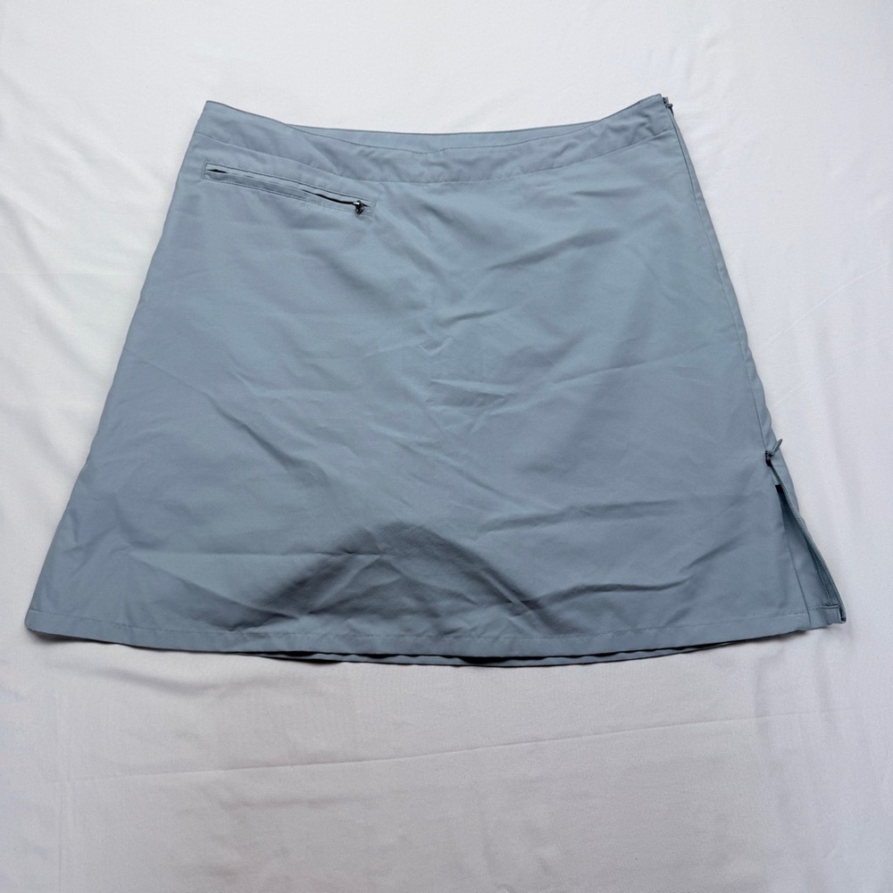 Gray Patagonia Women's Skort, side zip